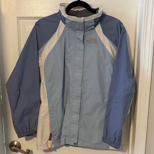 The North Face Blue and White Kids Ski Jacket